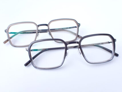 スクウェアシェイプのコンビネーションシートメタルフレーム｜MYKITA(マイキータ) LAURI