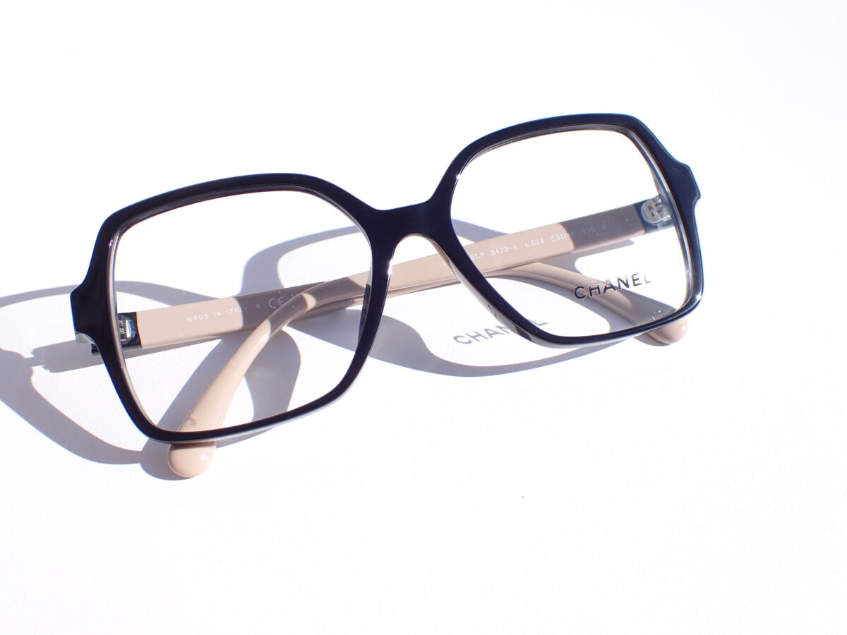 画像 ブラック×ベージュのバイカラー切り返しテンプル|CHANEL(シャネル) 3473A-CHANEL
