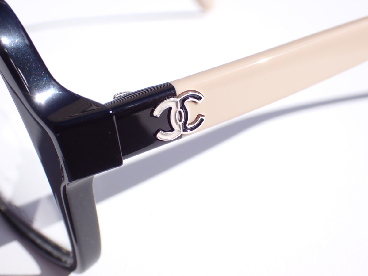 画像 ブラック×ベージュのバイカラー切り返しテンプル|CHANEL(シャネル) 3473A-CHANEL