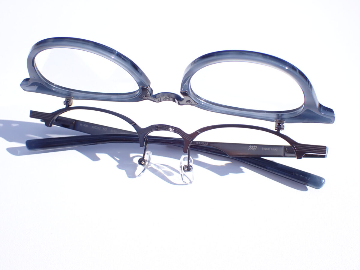 メタルとプラスチックフレームの跳ね上げスタイル｜999.9(フォーナインズ) M-400-999.9 