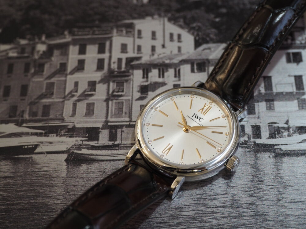 最小サイズで女性の手首にも収まります。IWC「ポートフィノ