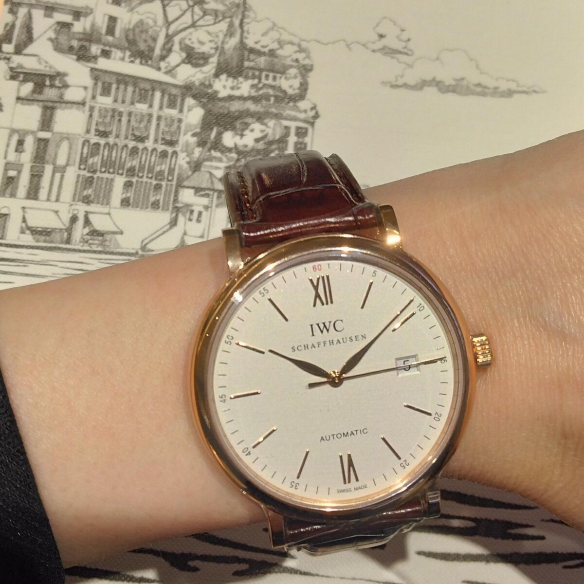 【 IWC 】肌なじみの良い上品なレッドゴールドを使用したクラシカルな「ポートフィノ・オートマティック」-IWC -IMG_20250810_114706
