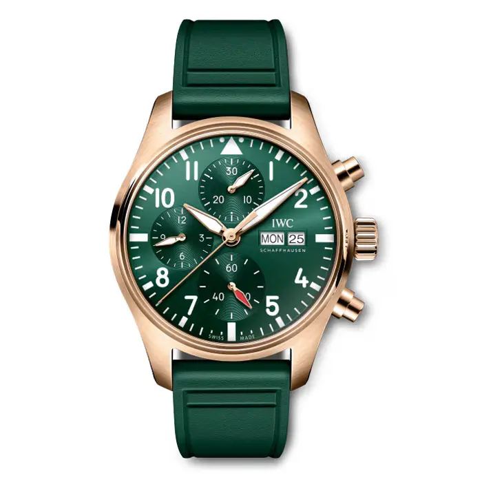 【 IWC 】一歩先の大人の個性が光る「レッドゴールド×グリーン」のパイロット・ウォッチ・ クロノグラフ41-IWC -w12013_jpg_f791c5f5-e4ab-4aa2-8a30-960850e74dee