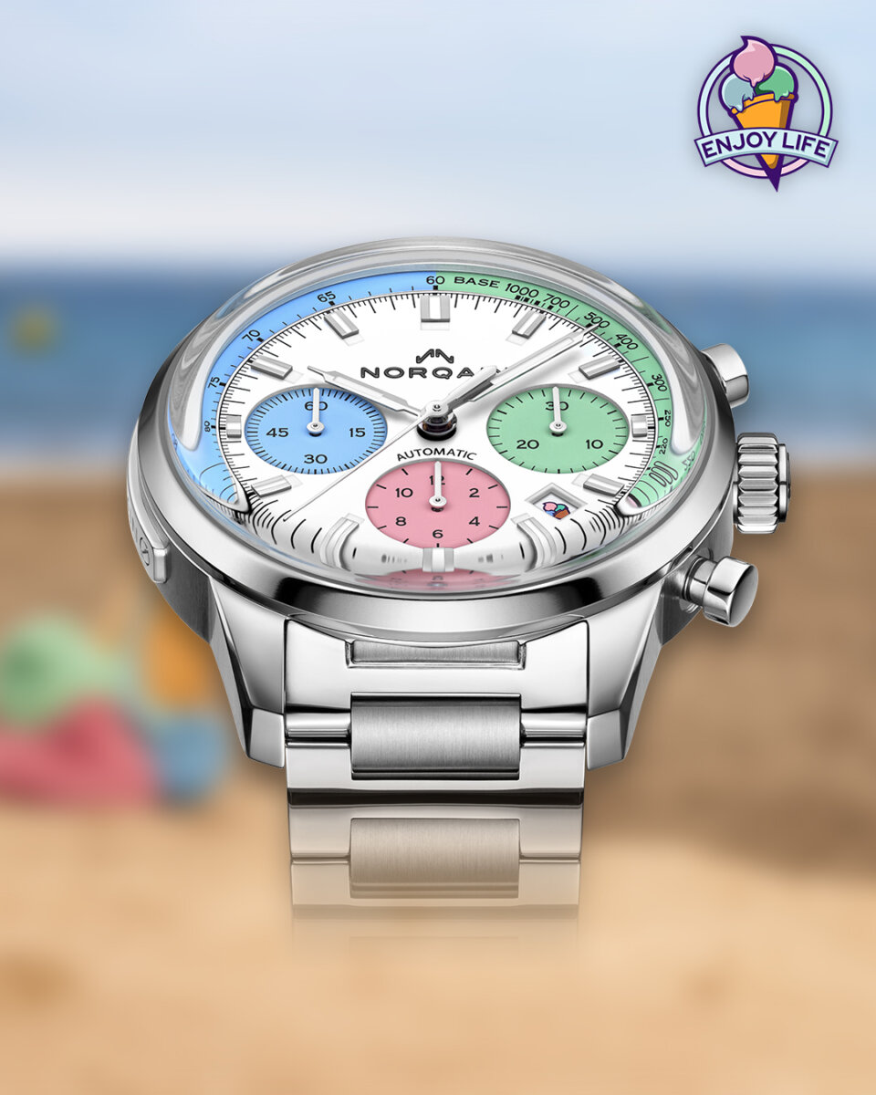 ノルケイン 2025年新作「フリーダム 60 クロノ 40mm エンジョイライフ スペシャルエディション」“Enjoy Life”のポジティブなメッセージ-NORQAIN -NORQAIN_Freedom60_Chrono_40mm_Enjoy_Life_1080x1350_9