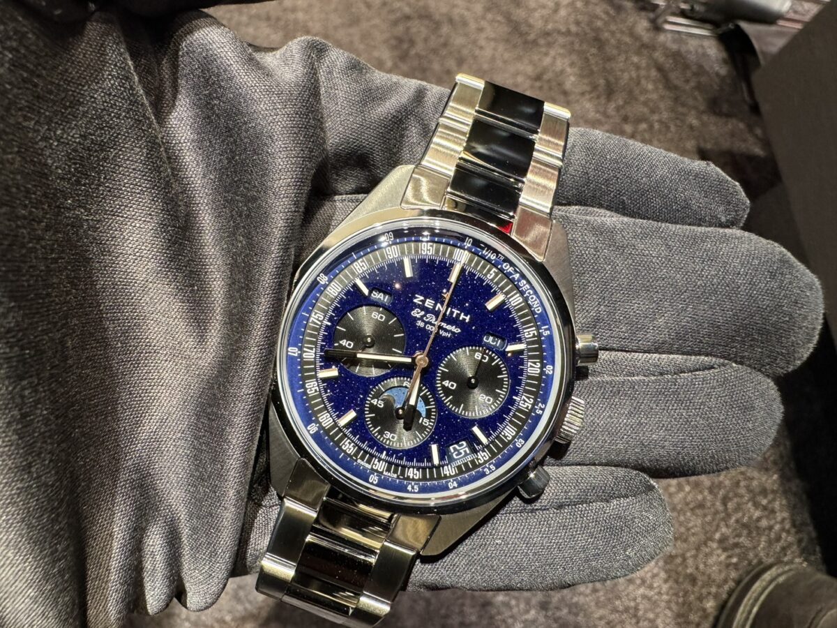 画像 【ゼニス】日本限定「クロノマスター・オリジナル・トリプルカレンダー」アベンチュリン文字盤。ステンレススチールのブレスレットを装着したお客様のお時計を紹介。-ZENITH -S__105127971_0