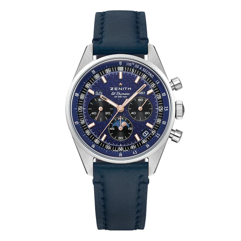 【ゼニス】日本限定「クロノマスター・オリジナル・トリプルカレンダー」アベンチュリン文字盤。ステンレススチールのブレスレットを装着したお客様のお時計を紹介。-ZENITH -S__105127976_0