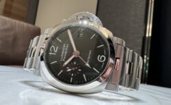 【パネライ】oomiya京都店 初入荷 「ルミノール クアランタ BiTempo」PAM01640/40mmケースに鮮やかなグリーン文字盤のブレスレット装着モデル