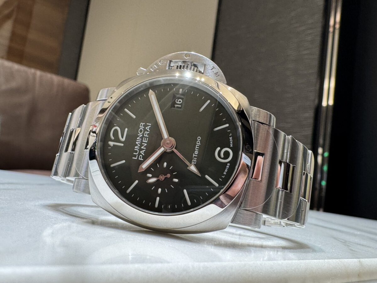 【パネライ】oomiya京都店 初入荷 「ルミノール クアランタ BiTempo」PAM01640/40mmケースに鮮やかなグリーン文字盤のブレスレット装着モデル-PANERAI -S__105242631_0