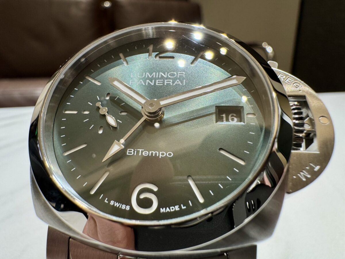【パネライ】oomiya京都店 初入荷 「ルミノール クアランタ BiTempo」PAM01640/40mmケースに鮮やかなグリーン文字盤のブレスレット装着モデル-PANERAI -S__105242633_0