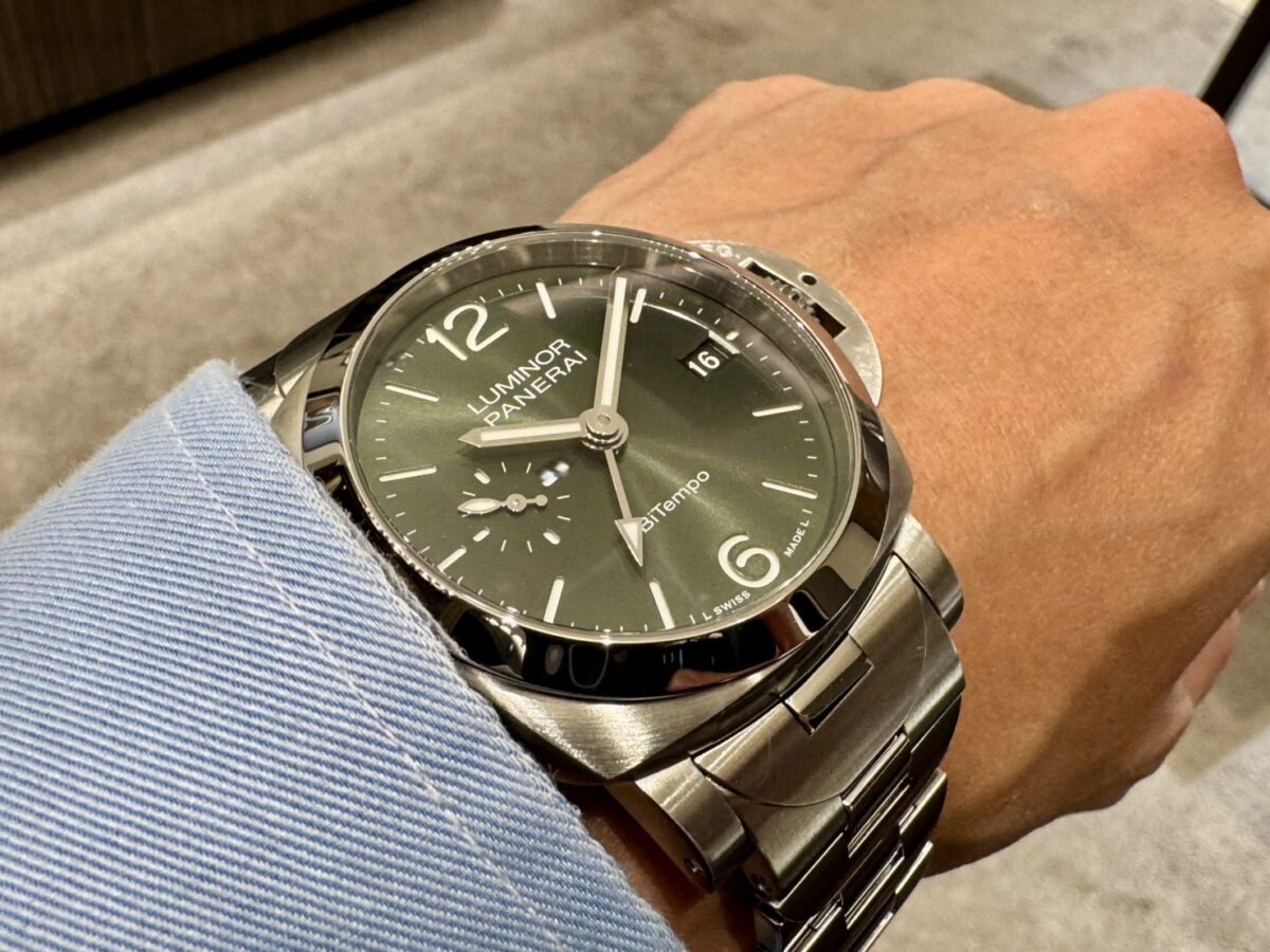 【パネライ】oomiya京都店 初入荷 「ルミノール クアランタ BiTempo」PAM01640/40mmケースに鮮やかなグリーン文字盤のブレスレット装着モデル-PANERAI -S__105242642_0