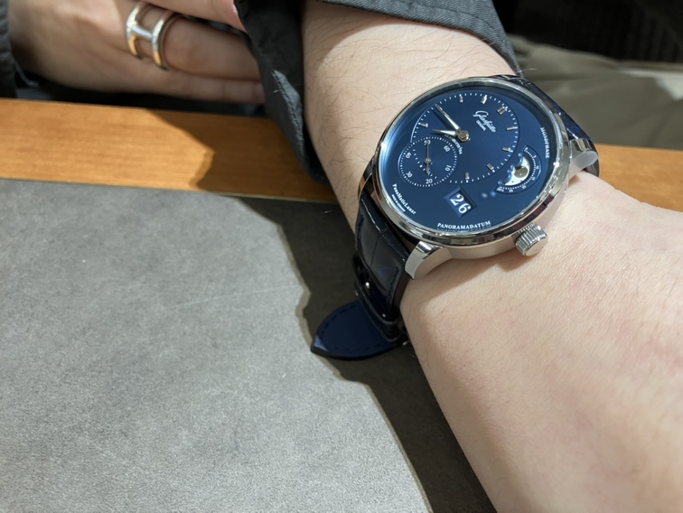 「グラスヒュッテ・オリジナル」 × 「ジャン・ルソー」 オーダーベルトならではの特別な仕上がり-その他ブランド用 ジャン・ルソー オーダーストラップ 京都店のお客様 -IMG_0315