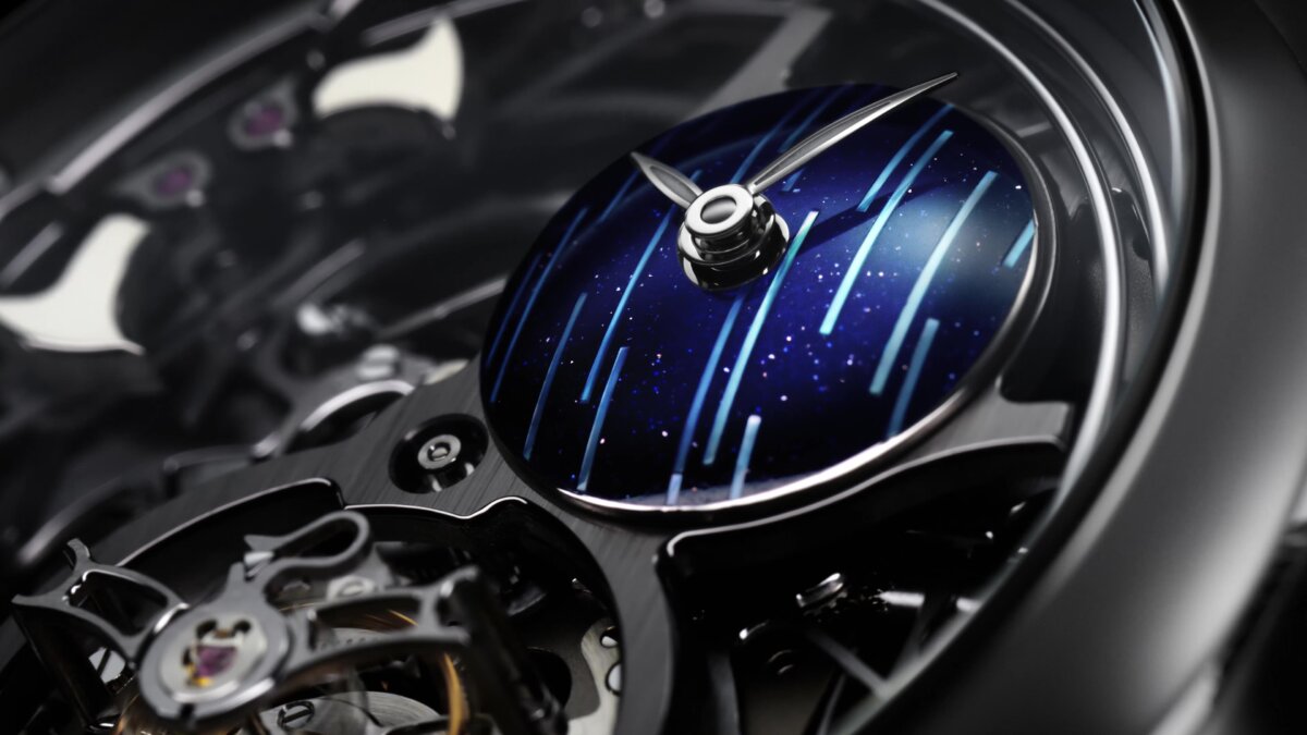 【H.モーザー】新作！音・光・機械美が融合した芸術作品　世界限定20本「エンデバー・ミニッツリピーター シリンドリカル トゥールビヨン スケルトン コズミックレイン」（1909-0501） - H.Moser＆Cie. 