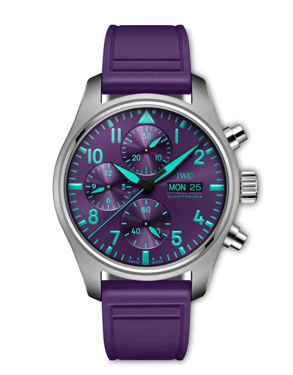 【IWC】新作モデル | 発表から約1ヶ月、もうチェックされましたか？？？鮮やかなパープルが目を惹く「パイロット・ウォッチ・クロノグラフ41」（IW 388121） - IWC 
